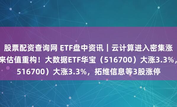 股票配资查询网 ETF盘中资讯｜云计算进入密集涨价周期，厂商有望迎来估值重构！大数据ETF华宝（516700）大涨3.3%，拓维信息等3股涨停