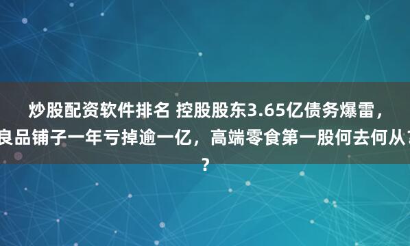 炒股配资软件排名 控股股东3.65亿债务爆雷，良品铺子一年亏掉逾一亿，高端零食第一股何去何从？